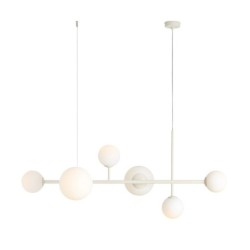 Pakabinamas šviestuvas DIONE 6 CREAM 4xE14 / 2xE27 Geležis, Stiklas (1092K9)