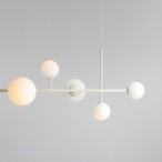 Pakabinamas šviestuvas DIONE 6 CREAM 4xE14 / 2xE27 Geležis, Stiklas (1092K9)