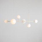 Pakabinamas šviestuvas DIONE 6 CREAM 4xE14 / 2xE27 Geležis, Stiklas (1092K9)