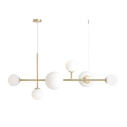 Pakabinamas šviestuvas DIONE 6 BRASS 4xE14 / 2xE27 Geležis, Stiklas (1092K40)