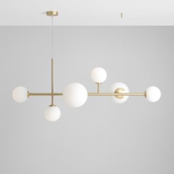 Pakabinamas šviestuvas DIONE 6 BRASS 4xE14 / 2xE27 Geležis, Stiklas (1092K40)
