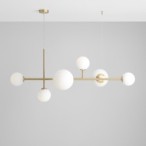 Pakabinamas šviestuvas DIONE 6 BRASS 4xE14 / 2xE27 Geležis, Stiklas (1092K40)