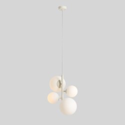 Pakabinamas šviestuvas BLOOM 4 CREAM 2xE14 / 2xE27 Geležis, Stiklas (1091L9)