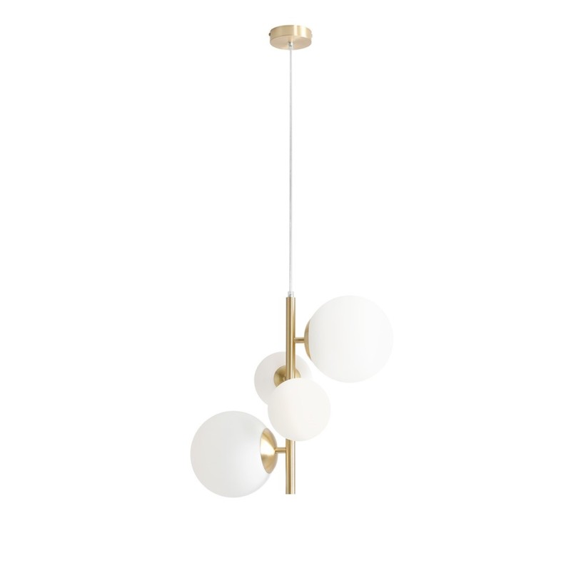 Pakabinamas šviestuvas BLOOM 4 BRASS 2xE14 / 2xE27 Geležis, Stiklas (1091L40)