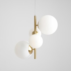 Pakabinamas šviestuvas BLOOM 4 BRASS 2xE14 / 2xE27 Geležis, Stiklas (1091L40)