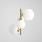Pakabinamas šviestuvas BLOOM 4 BRASS 2xE14 / 2xE27 Geležis, Stiklas (1091L40)
