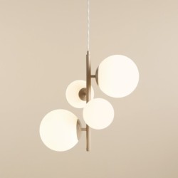 Pakabinamas šviestuvas BLOOM 4 BEIGE 2xE14 / 2xE27 Geležis, Stiklas (1091L17)