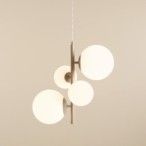 Pakabinamas šviestuvas BLOOM 4 BEIGE 2xE14 / 2xE27 Geležis, Stiklas (1091L17)
