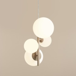 Pakabinamas šviestuvas BLOOM 4 BEIGE 2xE14 / 2xE27 Geležis, Stiklas (1091L17)