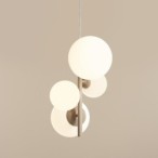 Pakabinamas šviestuvas BLOOM 4 BEIGE 2xE14 / 2xE27 Geležis, Stiklas (1091L17)