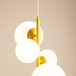 Pakabinamas šviestuvas BLOOM 4 MUSTARD 2xE14 / 2xE27 Geležis, Stiklas (1091L14)