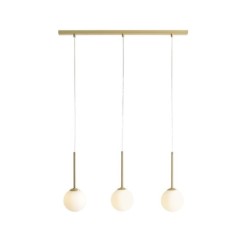 Pakabinamas šviestuvas BOSSO 3 BRASS 3xE14 Geležis, Stiklas (1087E_40)