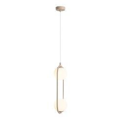 Pakabinamas šviestuvas RIVA 2 BEIGE 2xE14 Geležis, Stiklas (1086H17)