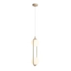 Pakabinamas šviestuvas RIVA 2 BEIGE 2xE14 Geležis, Stiklas (1086H17)