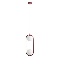 Pakabinamas šviestuvas RIVA 2 Raudonas WINE 2xE14 Geležis, Stiklas (1086H15)