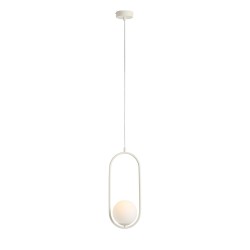 Pakabinamas šviestuvas RIVA CREAM 1xE14 Geležis, Stiklas (1086G9)