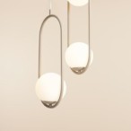 Pakabinamas šviestuvas RIVA BEIGE 1xE14 Geležis, Stiklas (1086G17)