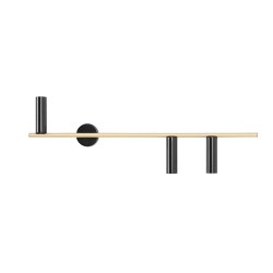 Sieninis šviestuvas TREVO 3 Juodas BRASS (right) 3xGU10 mini Geležis (1083Y40_2)