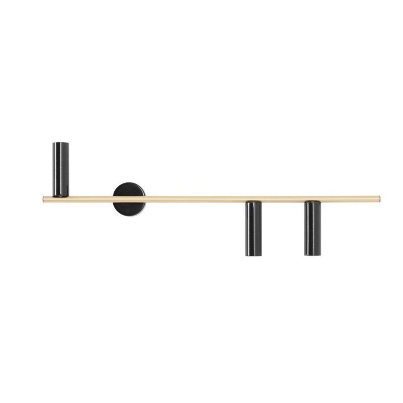 Sieninis šviestuvas TREVO 3 Juodas BRASS (right) 3xGU10 mini Geležis (1083Y40_2)