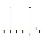 Pakabinamas šviestuvas TREVO 7 Juodas BRASS 7xGU10 mini Geležis (1083T40)