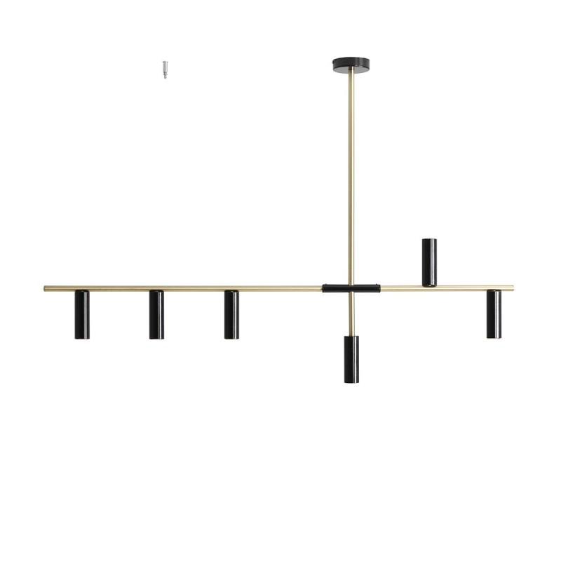 Pakabinamas šviestuvas TREVO 6 Juodas BRASS 6xGU10 mini Geležis (1083K40)