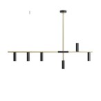 Pakabinamas šviestuvas TREVO 6 Juodas BRASS 6xGU10 mini Geležis (1083K40)