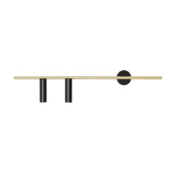 Sieninis šviestuvas TREVO 2 Juodas BRASS (left) 2xGU10 mini Geležis (1083D40)