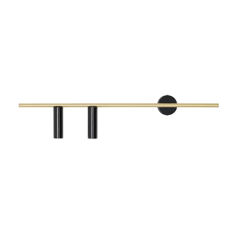 Sieninis šviestuvas TREVO 2 Juodas BRASS (left) 2xGU10 mini Geležis (1083D40)