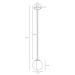 Lubinis šviestuvas PINNE LONG BRASS 1xE14 Geležis, Stiklas (1080PL_G40_L)