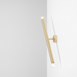 Sieninis šviestuvas TUBO 2 BRASS S 2xE14 Geležis (1072D40_S)