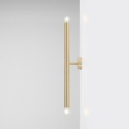 Sieninis šviestuvas TUBO 2 BRASS S 2xE14 Geležis (1072D40_S)