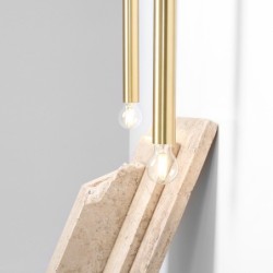 Sieninis šviestuvas TUBO 2 BRASS L 2xE14 Geležis (1072D40_L)