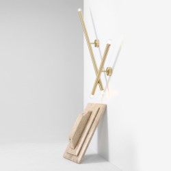 Sieninis šviestuvas TUBO 2 BRASS L 2xE14 Geležis (1072D40_L)