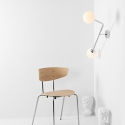 Sieninis šviestuvas PURE Chromas vertical 2xE14 Geležis, Stiklas (1064D4_2)
