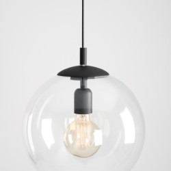 Pakabinamas šviestuvas GLOBUS Juodas 1xE27 Geležis, Stiklas (562G5)