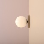 Sieninis šviestuvas BALL II BEIGE S 1xE14 Geležis, Stiklas (1126C17_S)