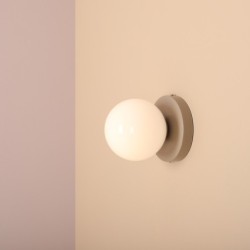 Sieninis šviestuvas BALL II BEIGE S 1xE14 Geležis, Stiklas (1126C17_S)