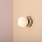 Sieninis šviestuvas BALL II BEIGE S 1xE14 Geležis, Stiklas (1126C17_S)