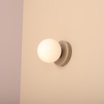 Sieninis šviestuvas BALL II BEIGE S 1xE14 Geležis, Stiklas (1126C17_S)