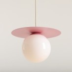 Pakabinamas šviestuvas LOOP BABY PINK M 1xE27 Geležis, Stiklas (1125G18_M)