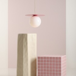 Pakabinamas šviestuvas LOOP BABY PINK M 1xE27 Geležis, Stiklas (1125G18_M)