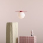 Pakabinamas šviestuvas LOOP BABY PINK M 1xE27 Geležis, Stiklas (1125G18_M)