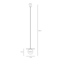 Pakabinamas šviestuvas LOOP Raudonas WINE M 1xE27 Geležis, Stiklas (1125G15_M)