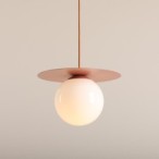 Pakabinamas šviestuvas LOOP CORAL M 1xE27 Geležis, Stiklas (1125G11_M)