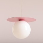 Pakabinamas šviestuvas LOOP BABY PINK L 1xE27 Geležis, Stiklas (1125G18_L)