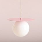 Pakabinamas šviestuvas LOOP BABY PINK L 1xE27 Geležis, Stiklas (1125G18_L)