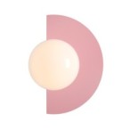 Sieninis šviestuvas LOOP BABY PINK 1xE14 Geležis, Stiklas (1125C18)