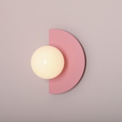 Sieninis šviestuvas LOOP BABY PINK 1xE14 Geležis, Stiklas (1125C18)
