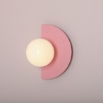 Sieninis šviestuvas LOOP BABY PINK 1xE14 Geležis, Stiklas (1125C18)