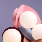 Stalinis šviestuvas LOOP BABY PINK 1xE14 Geležis, Stiklas (1125B18)